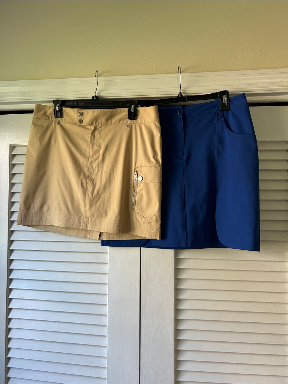Ralph Lauren Beige and Royal Blue Mini Skirt Duo Golf Skirts